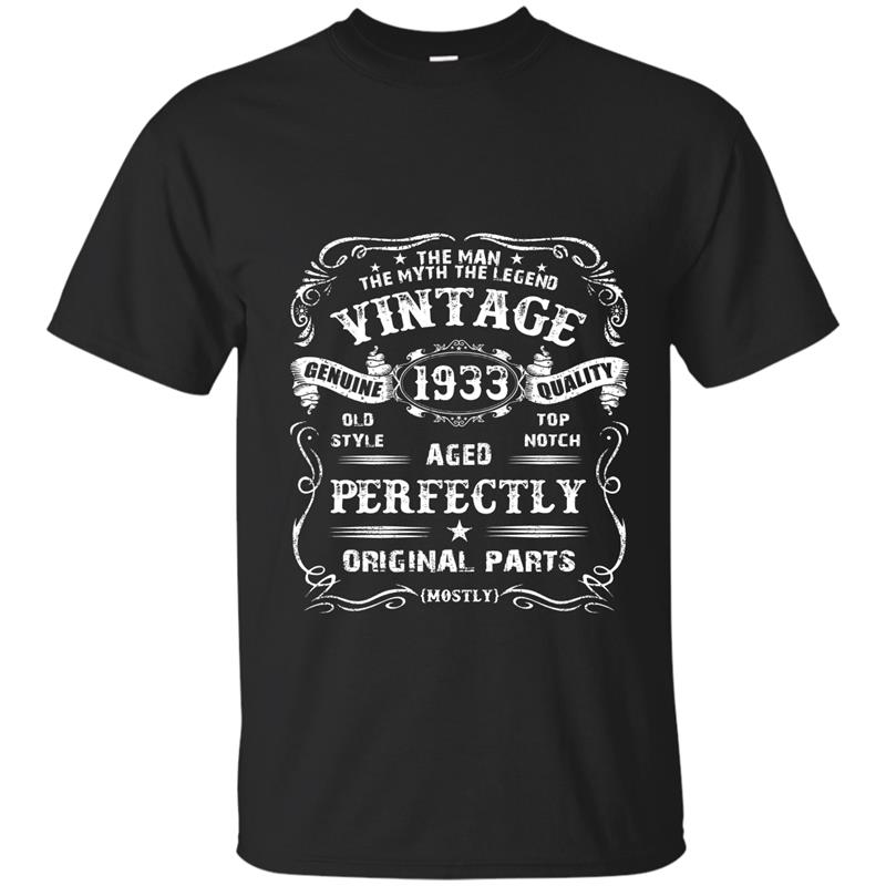 Mens 84th Birthday T-Shirt Legend Vintage 1933 Original Parts Tee-ANZ T-shirt-mt