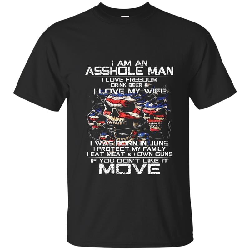 Mens I AM AN A--HOLE MAN - LOVE MY WIFE - JUNE-ANZ T-shirt-mt