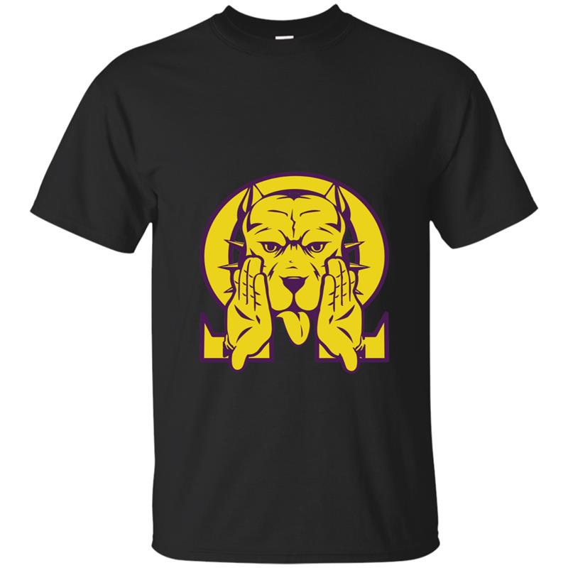 Mens Omega Bulldog Purple Gold Que Atomic Dog Psi Phi T-Shirt T-shirt-mt