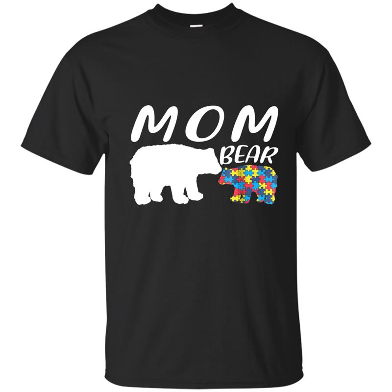 Mom Bear Autism Awareness Shirt Birthday Christmas Gift T-shirt-mt