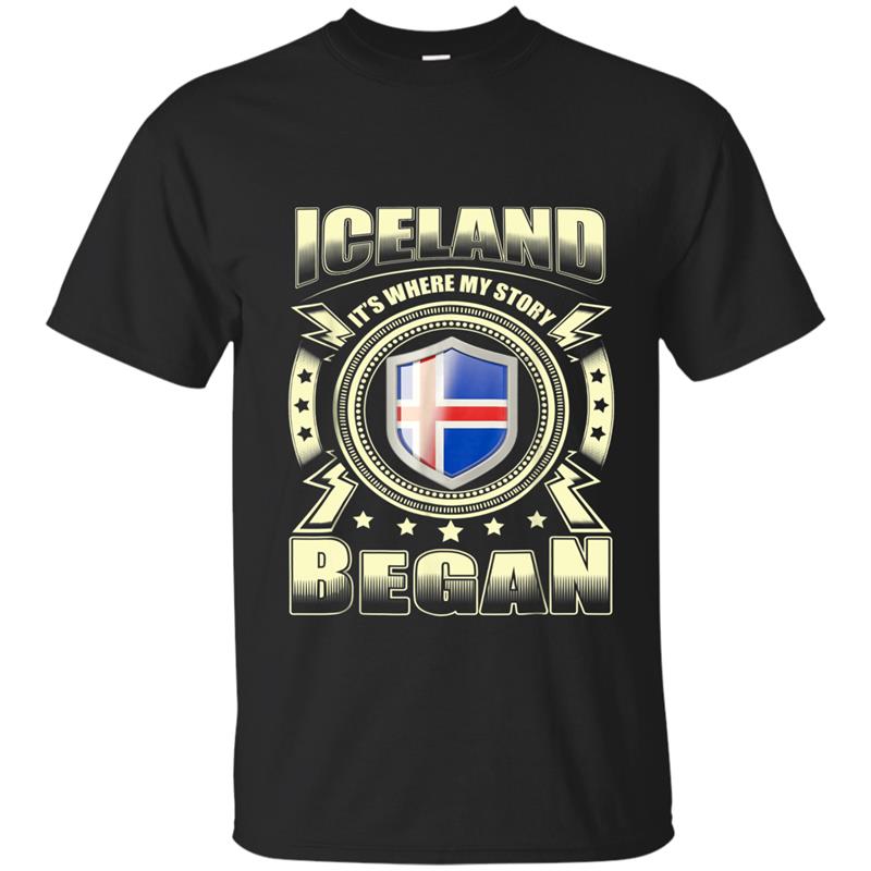 My story began in Iceland white black men women T-Shirt T-shirt-mt