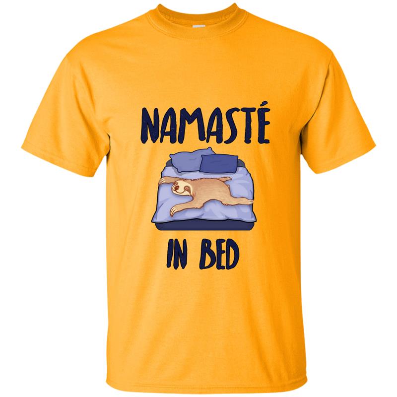 Namaste in Bed Lazy Sloth Funny T-Shirt-Vaci T-shirt-mt