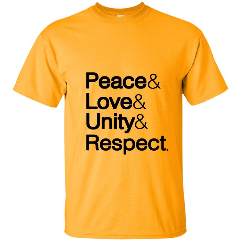 Peace Love Unity Respect PLUR Ampersand Helvetica Tshirt-Vaci T-shirt-mt