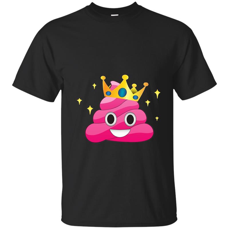 Pink Queen Emoji Poop Funny Princess Crown _ Sparkle T-Shirt-CL T-shirt-mt
