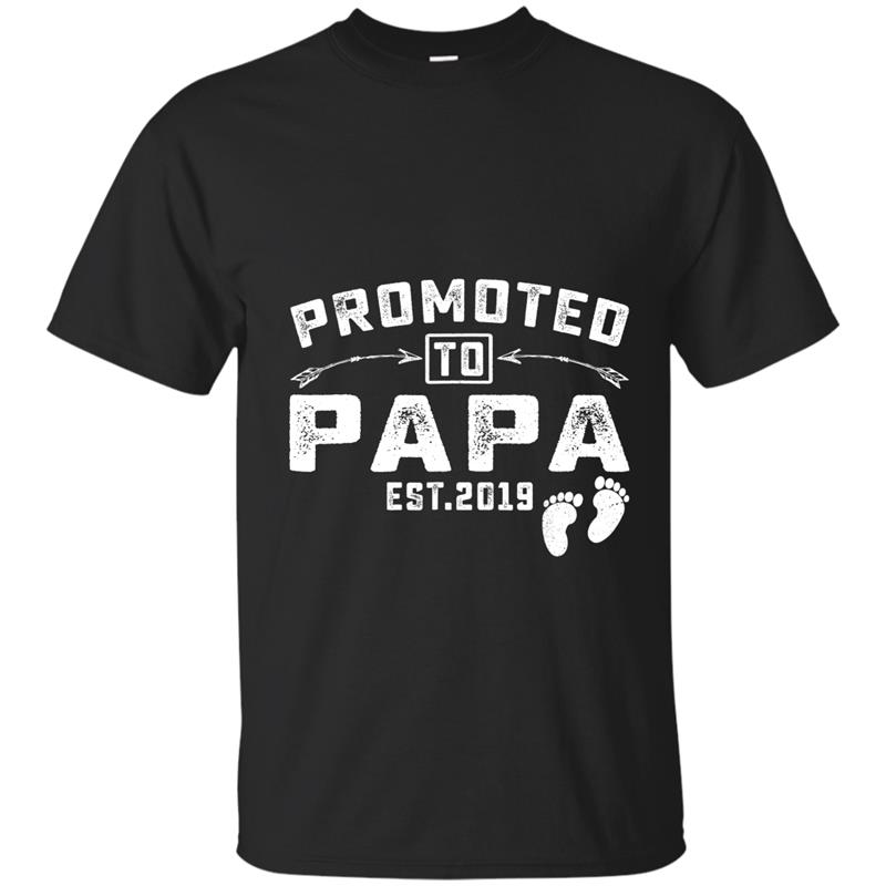 Promoted To Papa Est 2019 TShirt First Time New Fathers Day-azv T-shirt-mt