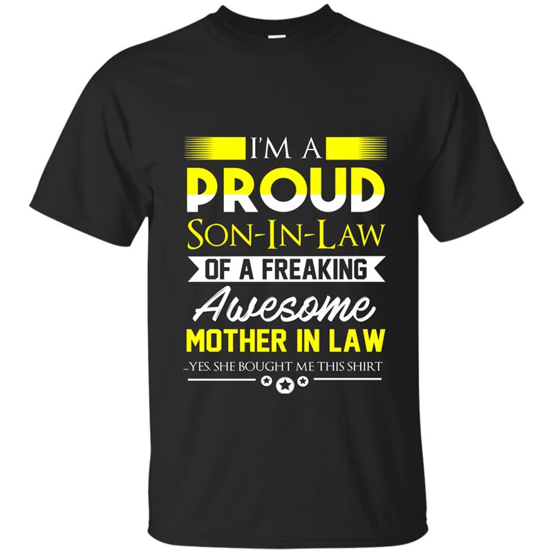 Proud Son In Law Of Awesome Mother In Law Design T-Shirts-RT T-shirt-mt