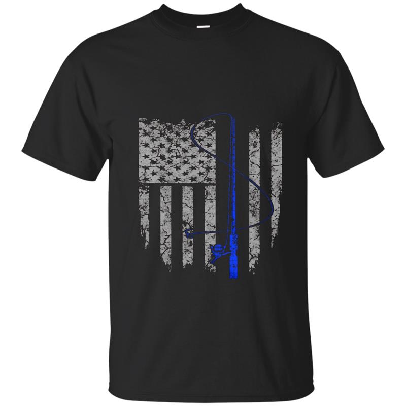 Thin blue line fishing flag shirt-CD T-shirt-mt