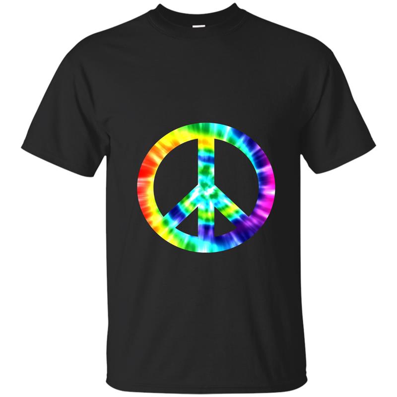 Tie Dye Peace Sign T Shirt 60s 70s Hippy Costume T-shirt-mt