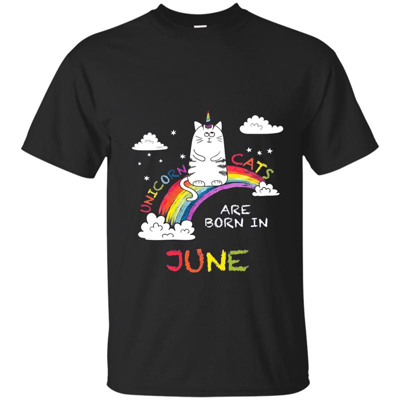 Unicorn Cats Born in June (unicorn clothing for girls) T-shirt-mt