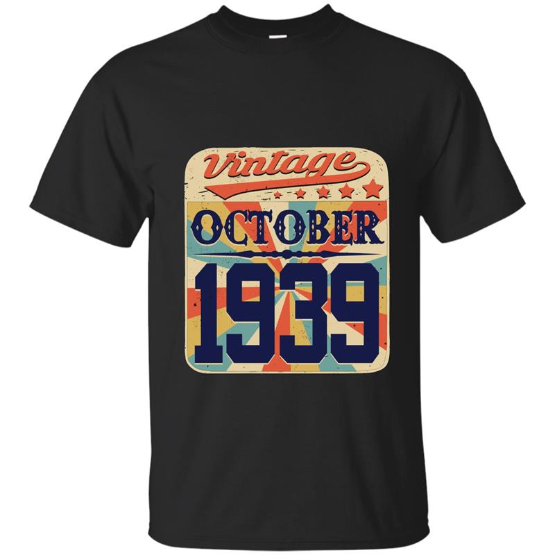 Vintage Legends Born In October 1939 Gift For 78 Years Old T-shirt-mt