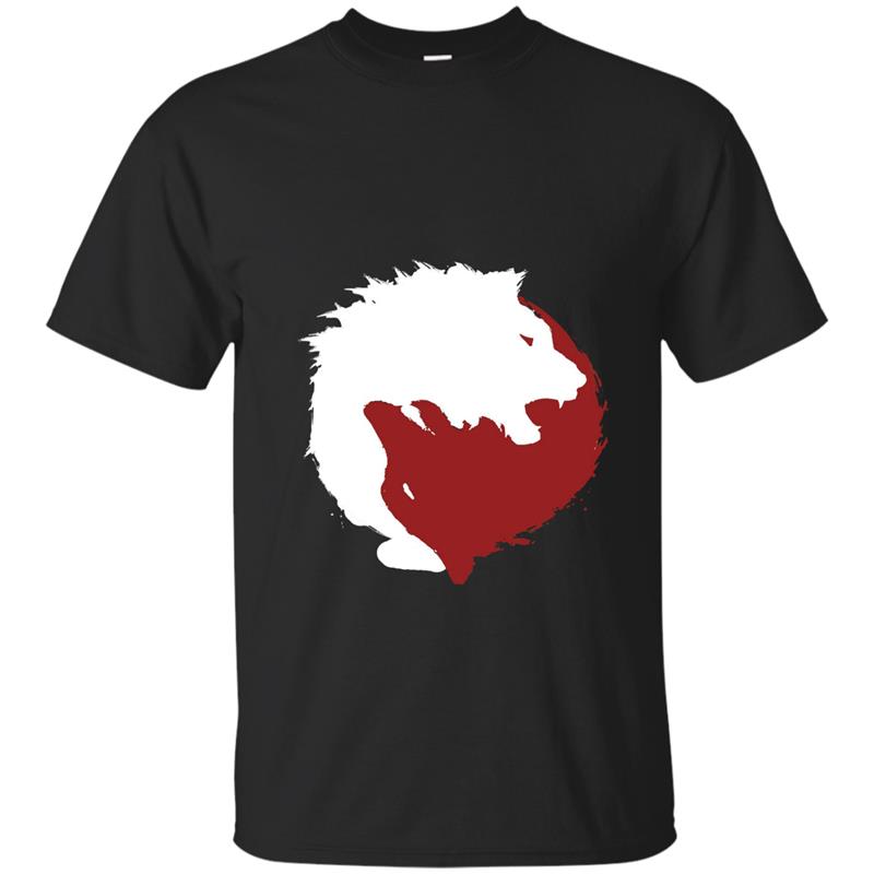 Yin Yang - Chinese philosophy- Red and White Wolf T shirt-CL T-shirt-mt