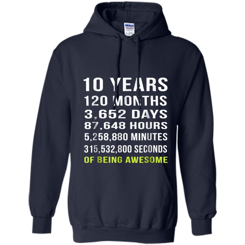 10th Birthday Gift  10 Years Old Being Awesome Tee Hoodie-mt