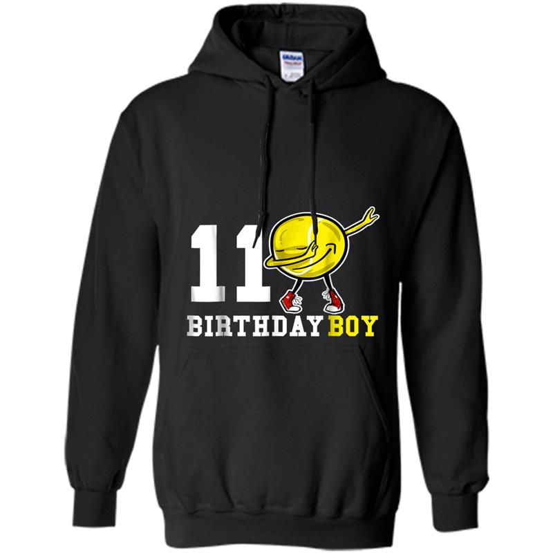 11 Year Old Birthday dabbing Tennis  11th Boy Gift Hoodie-mt