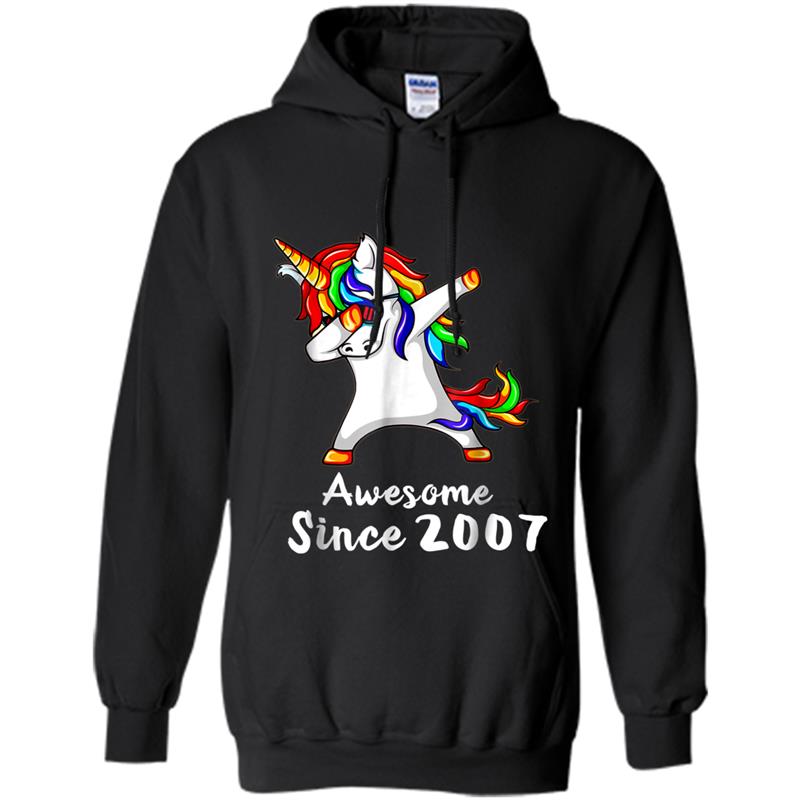 11 Years Old 11th Birthday Unicorn Dabbing  2007 Gift Hoodie-mt