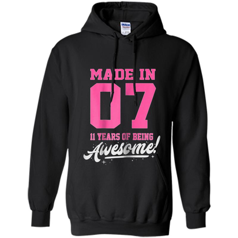 11 Years Old Birthday Girl - Awesome Eleven Girl - 2007 Hoodie-mt