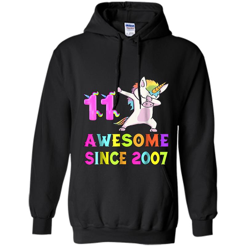 11th B-day  - Unicorn Dabbing Awesome Since 2007 Hoodie-mt