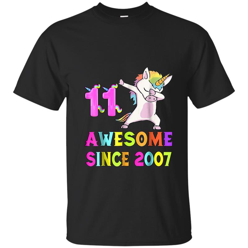 11th B-day  - Unicorn Dabbing Awesome Since 2007 T-shirt-mt