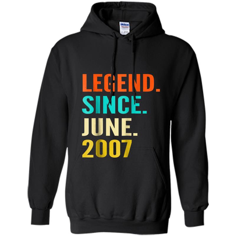 11th Birthday gift 11 Years Old Legend Since June 2007 Hoodie-mt