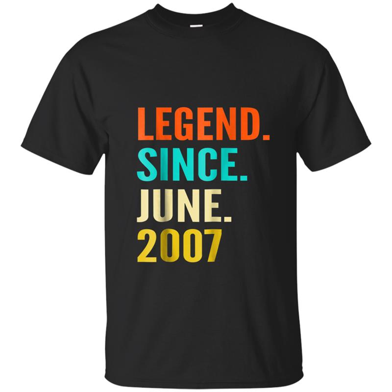 11th Birthday gift 11 Years Old Legend Since June 2007 T-shirt-mt