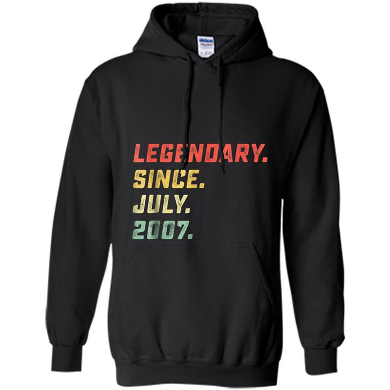 11th Birthday Gifts Retro Legendary Since July 2007 Hoodie-mt