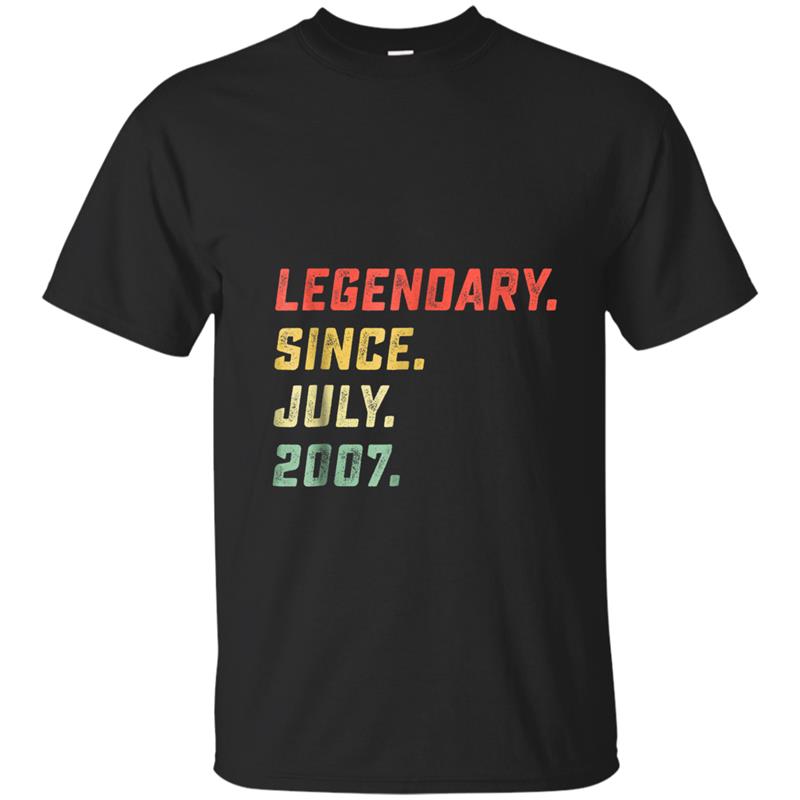 11th Birthday Gifts Retro Legendary Since July 2007 T-shirt-mt