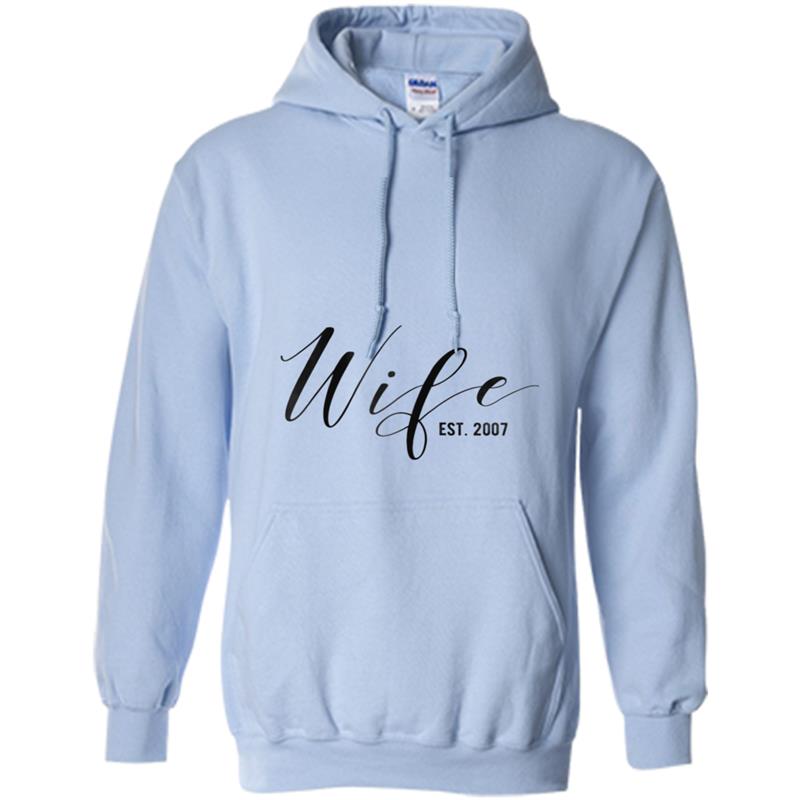 11th Wedding Anniversary Gift Wife Est 2007  for Her Hoodie-mt