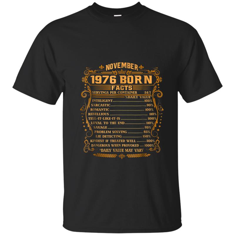 1976 November born facts servings per container 247 T-shirt-mt