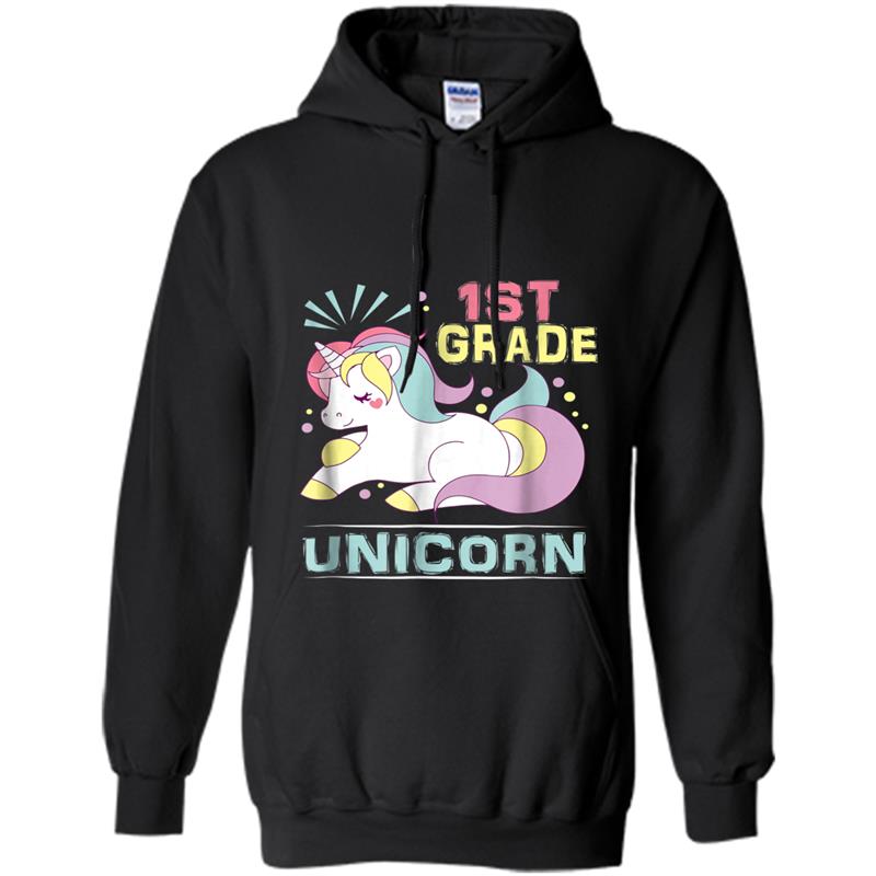 1st Grade Unicorn  1st Grade Back To School Hoodie-mt