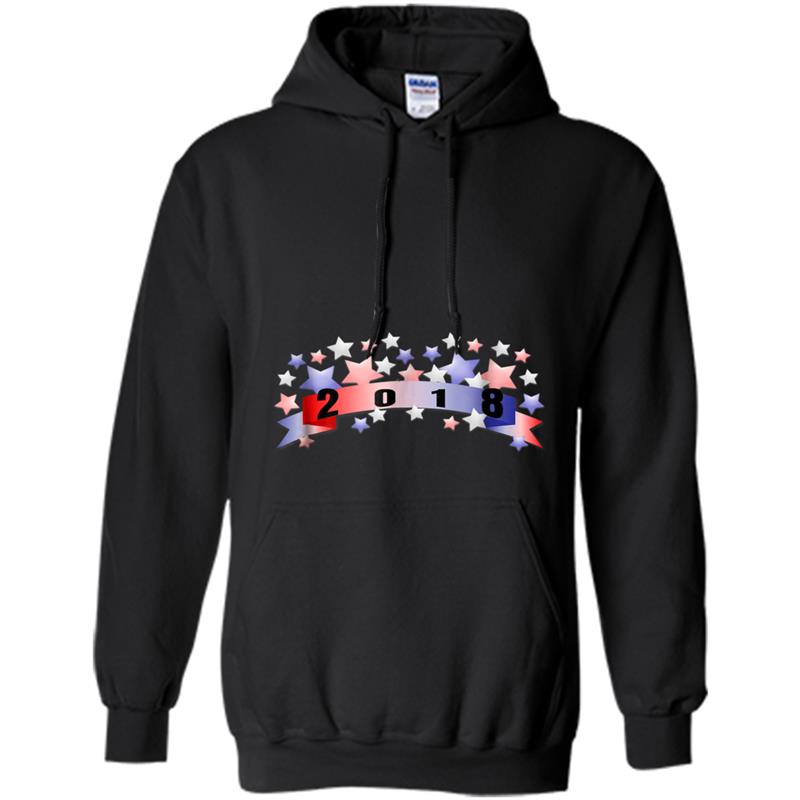 2018 Fourth 4th of July Independence Patriotic  Stars Hoodie-mt