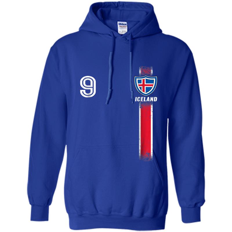 2018 Iceland Soccer World  Jersey No. 9 Cup Hoodie-mt