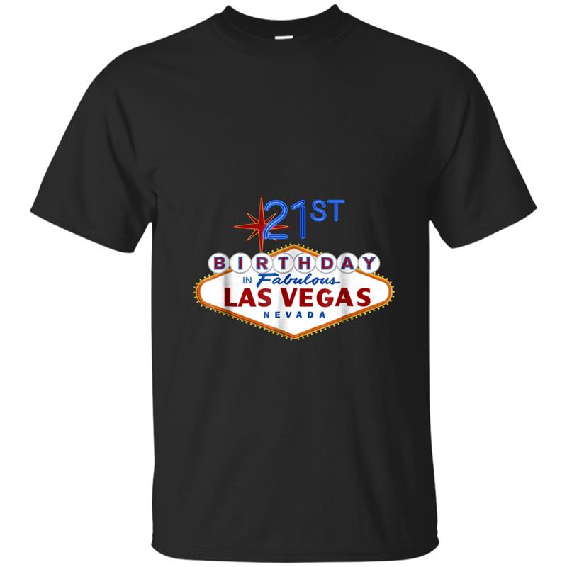 21st Birthday in Las Vegas Classic Sign Souvenir T-shirt-mt