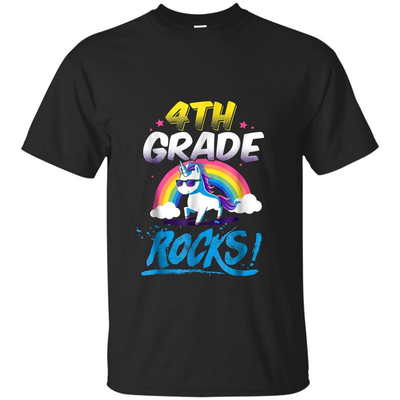 4th Grade Rocks  Funny Unicorn  Back To School T-shirt-mt