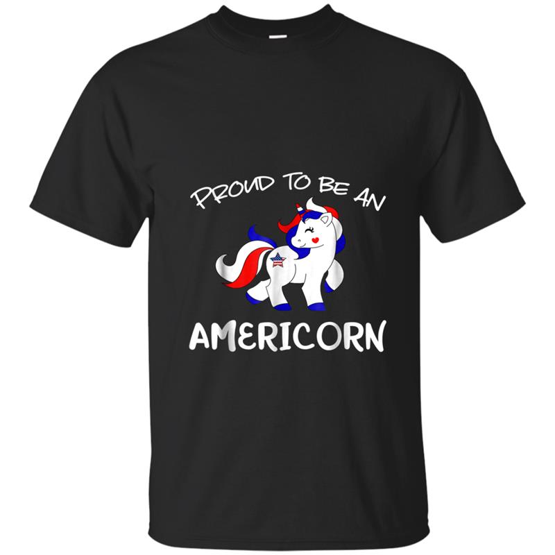 4th Of July Patriotic Unicorn USA Flag  For Girls Kids T-shirt-mt