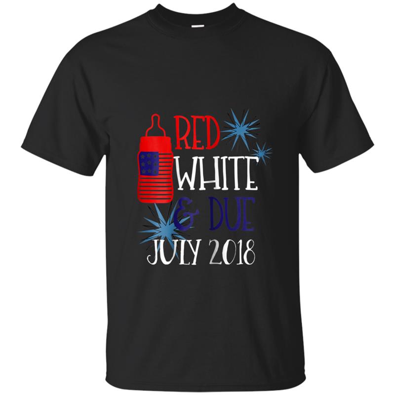 4th of July Pregnancy  Due July 2018 Pregnant T-shirt-mt