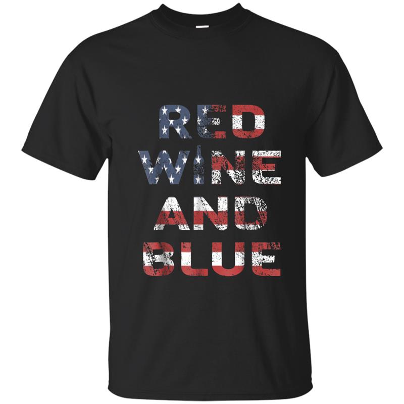 4th of July  2018 flag Red Wine And Blue T-shirt-mt