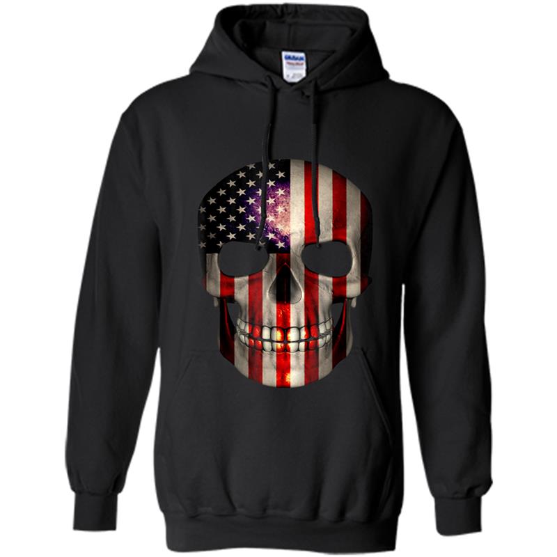 4th of July  American Flag Skull USA Birthday Gift Hoodie-mt