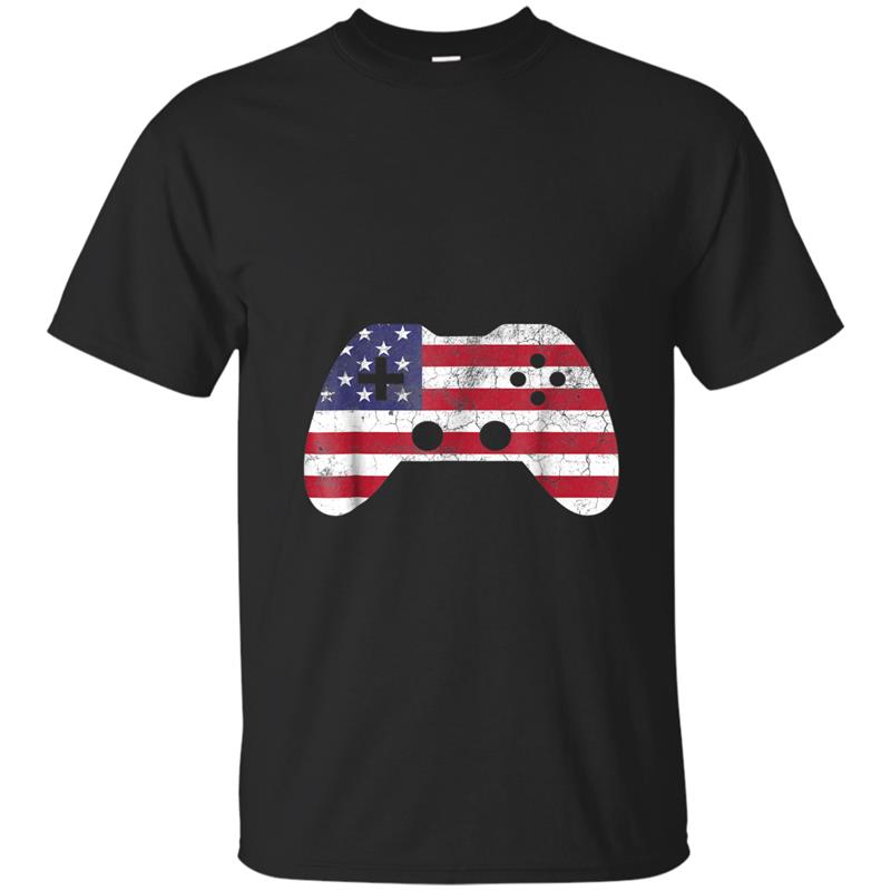 4th Of July  Gift Video Game Gamer Kids Boys Men USA T-shirt-mt