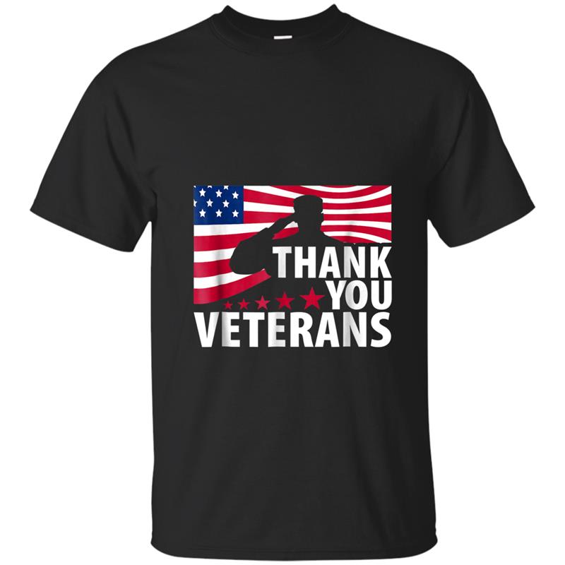 4th of July  Thank You Soldiers Veterans USA Flag Tees T-shirt-mt