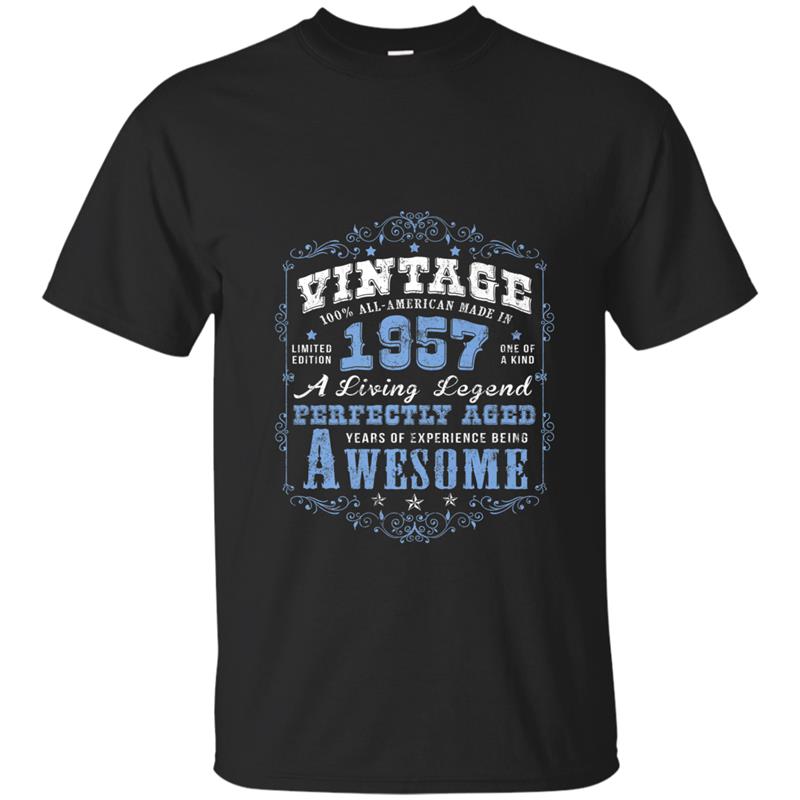 61st Birthday  Made In 1957 Vintage 61 Years Old Gift T-shirt-mt