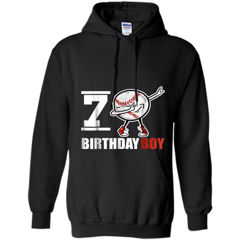 7 Year Old Birthday dabbing Baseball  7th Boy Gift Hoodie-mt