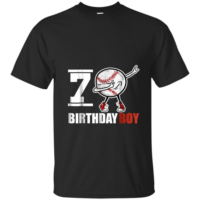 7 Year Old Birthday dabbing Baseball  7th Boy Gift T-shirt-mt