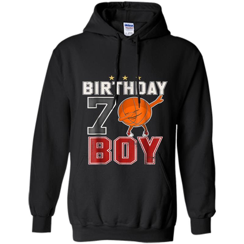 7 Year Old Birthday dabbing Basketball  7th Gift Tee Hoodie-mt