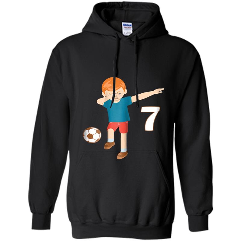 7th Bday Gift Boys Age 7 Years Old Dabbing Soccer  Fun Hoodie-mt