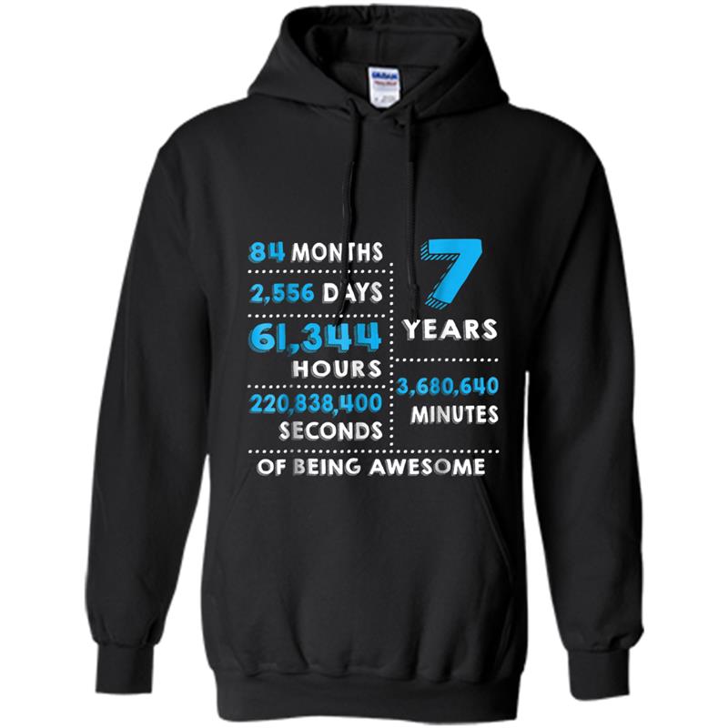 7th Birthday Gift  7 Years Old Being Awesome Tee Hoodie-mt