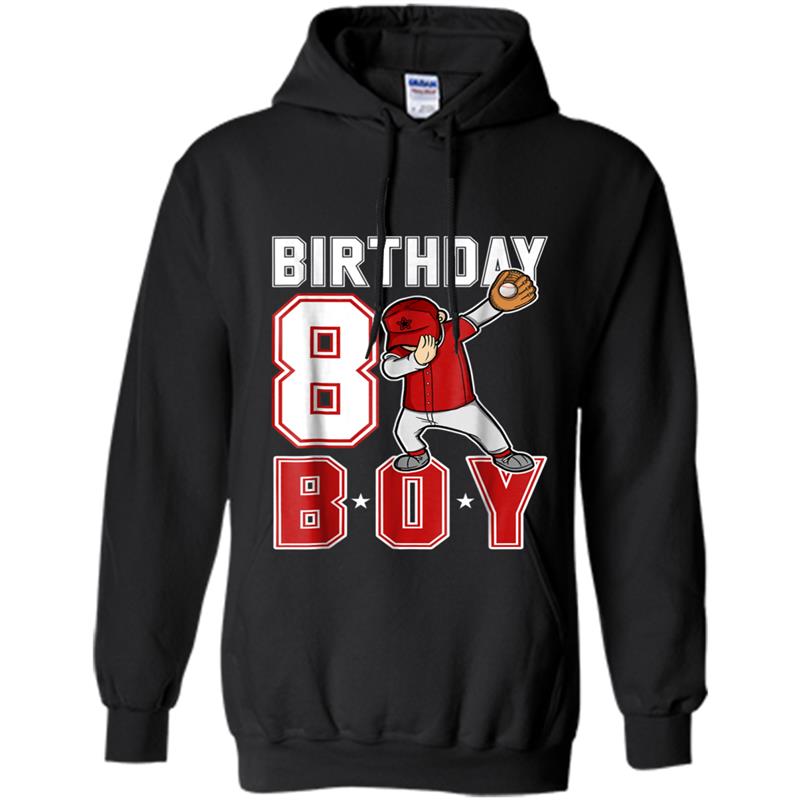 8 Year Old Birthday dabbing Baseball  8th Boy Gift Hoodie-mt