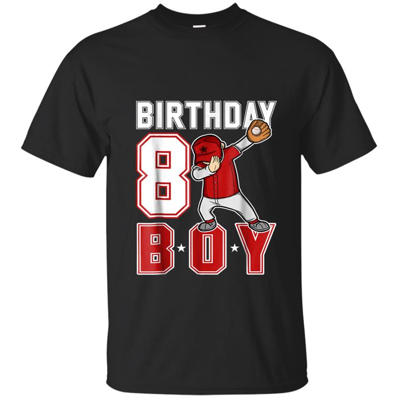 8 Year Old Birthday dabbing Baseball  8th Boy Gift T-shirt-mt