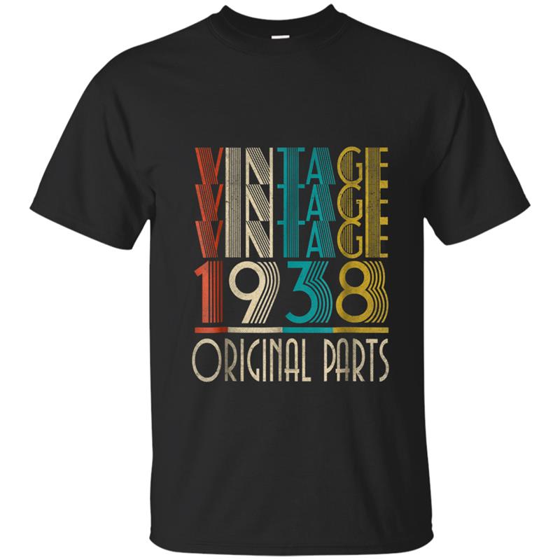 80th Birthday Retro Vintage 1938  Gift T-shirt-mt