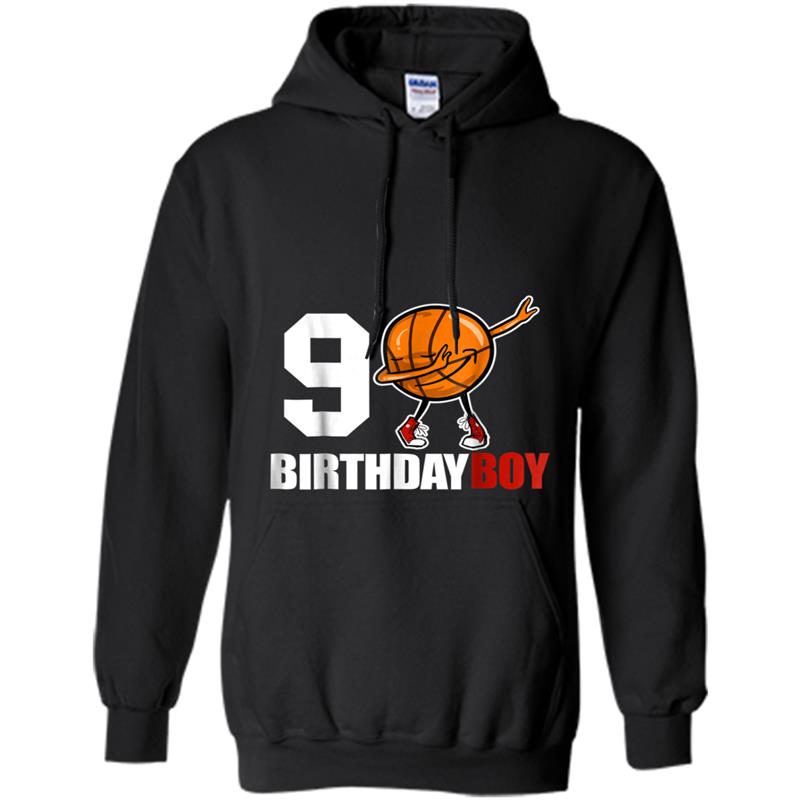 9 Year Old Birthday dabbing Basketball  9th Gift Tee Hoodie-mt