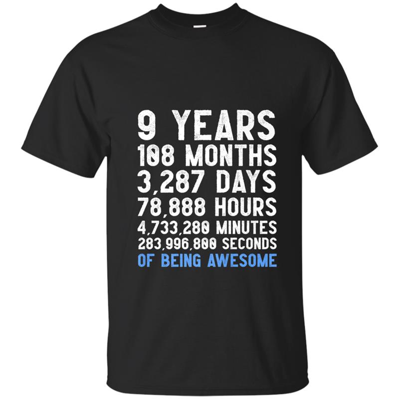 9th Birthday Countdown  Funny Boy's Birthday Gift Tee T-shirt-mt