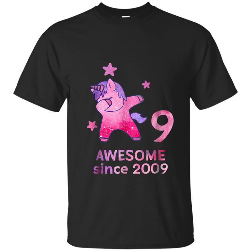 9th Birthday  Unicorn Gift Girls Age 9 Women T-shirt-mt